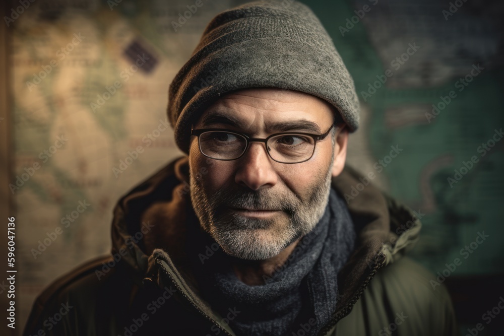 Portrait of a senior man wearing a hat and glasses. Looking at camera. Portrait of a senior man wearing a hat and glasses. Looking at camera.