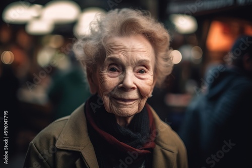 Portrait of an elderly woman in Paris, France. Shallow depth of field.