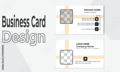 Design for business cards. Twofold-sided business card format current and clean style.