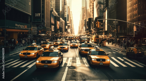 Times Square. New York. Breathtaking travel destination place. Generative AI © piai