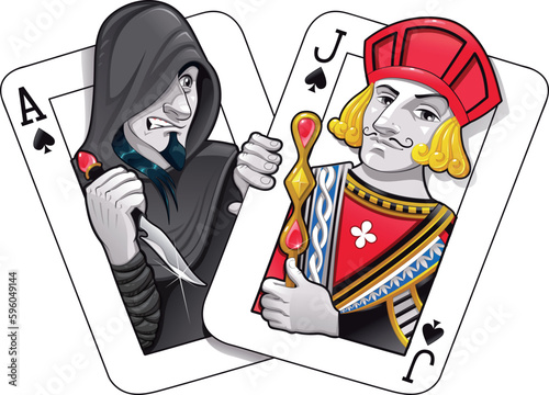 Black Jack. Funny cartoon and vector illustration