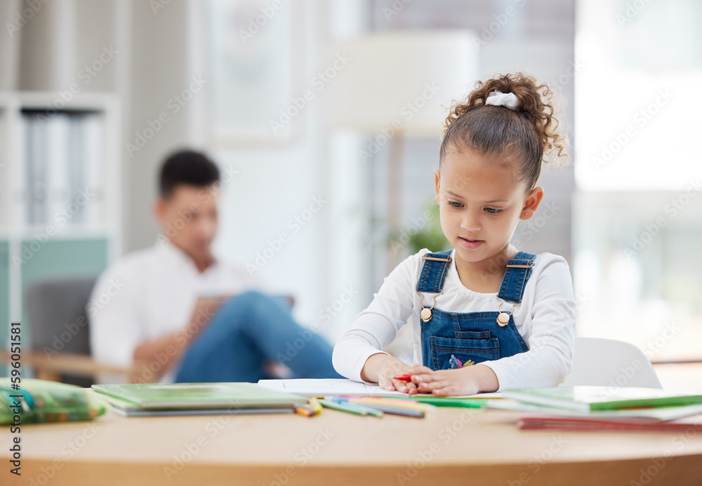 Time for homework. a little girl doing homework at home. Time for homework. a little girl doing homework at home.