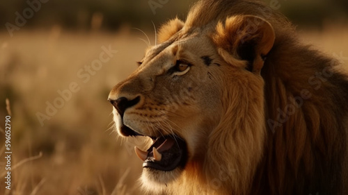 portrait of a lion generative IA