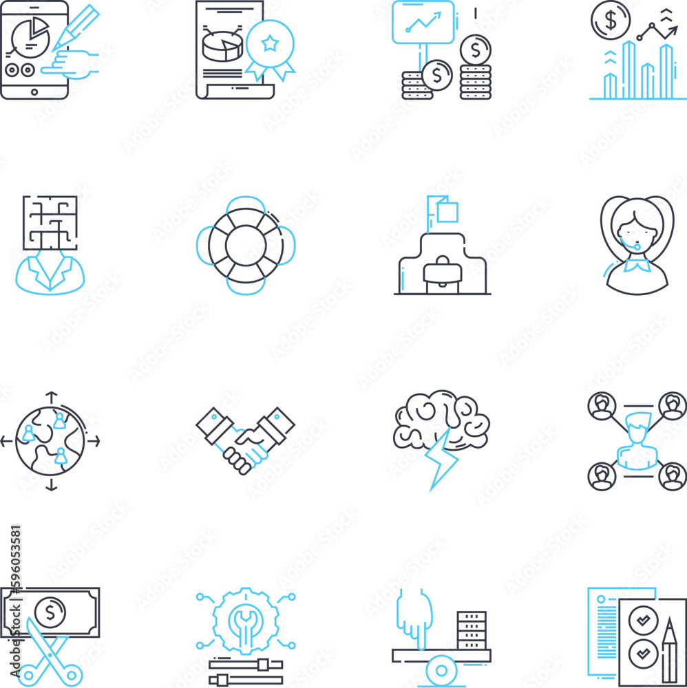 Press release linear icons set. Announcement, News, Media, Publication, Launch, Communication, Statement line vector and concept signs. Disclosure,Update,Presser outline illustrations