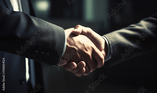 uomini d'affari che si stringono la mano, concetto di business, affare, sodalizio, creato con ai photo