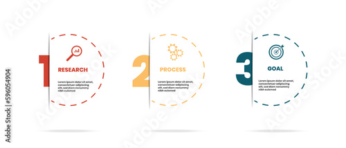 Vector business infographic concept, infographic three steps and business icons, white background