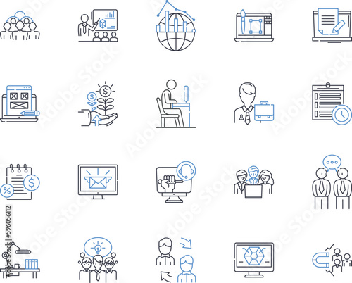 Caucus line icons collection. Politics, Voting, Candidates, Primary, Delegates, Nomination, Campaign vector and linear illustration. Democracy,Election,Party outline signs set