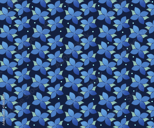 Padrão floral Hortênsia azul