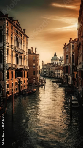 The Grand Canal. Venice. Breathtaking travel destination place. Generative AI