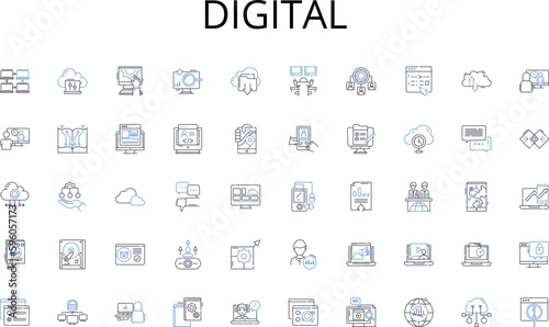 Digital line icons collection. Training, Upskilling, Reskilling, Learning, Growth, Development, Coaching vector and linear illustration. Mentorship,Workshops,Seminars outline signs set