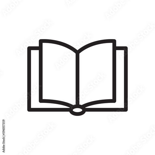 Book vector icon. Open book flat sign design. Linear book icon. Book symbol pictogram. Magazine icon. Notebook symbol. Document sign. UX UI icon