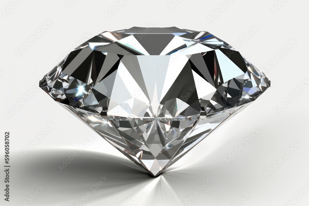 Diamond isolated in white background. Generative AI Diamond isolated in white background. Generative AI