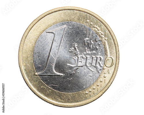 one euro coin on a white isolated background photo