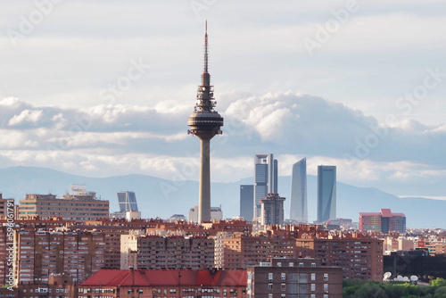 view of madrid with its skyscrapers photo
