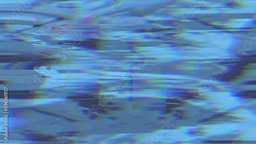 Background Onirical of Blue Glitch Broken TV Texture Video Animated