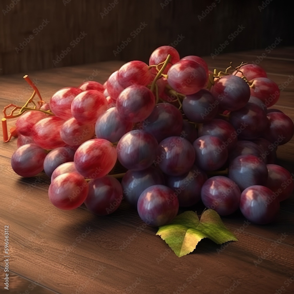 Grapes on a wooden table, close-up Grapes on a wooden table, close-up