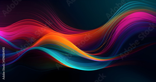 Abstract 3D Background wave background curve technology IA générative