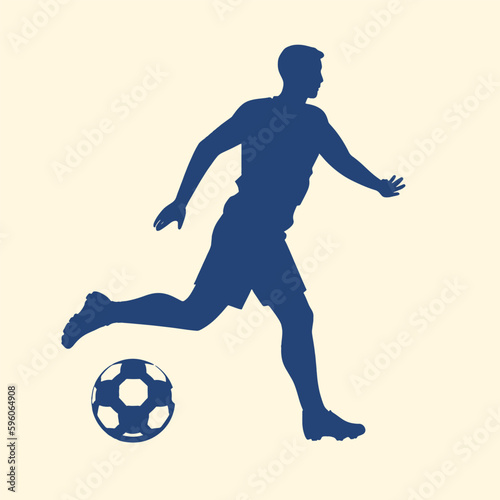 soccer player with ball silhouette. football players silhouettes. football vector. soccer vector.