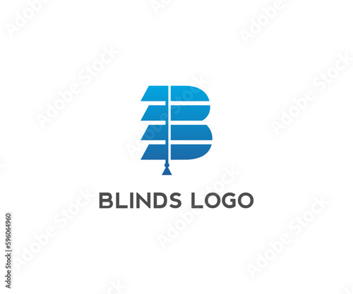 creative blinds with letter b logo design