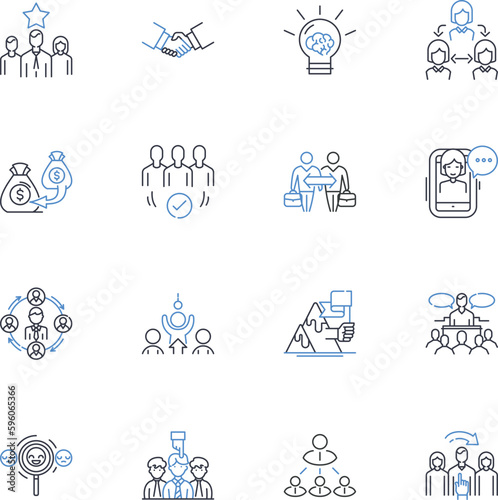 Concern line icons collection. Anxiety, Apprehension, Distress, Fear, Unease, Worry, Alarm vector and linear illustration. Caution,Doubt,Misgiving outline signs set
