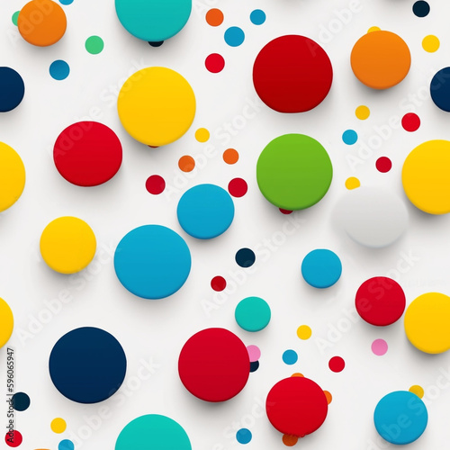 Seamless pattern tile of polka dots, Polka dots background, polka dots variations, background. Generative AI 