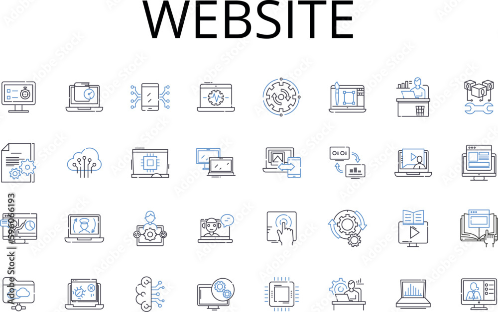 Website line icons collection. Home Page, Online Portal, Internet Location, Web Space, Digital Platform, Cyberspace Connection, Virtual Domain vector and linear illustration. Cyber Site,Net Location Website line icons collection. Home Page, Online Portal, Internet Location, Web Space, Digital Platform, Cyberspace Connection, Virtual Domain vector and linear illustration. Cyber Site,Net Location