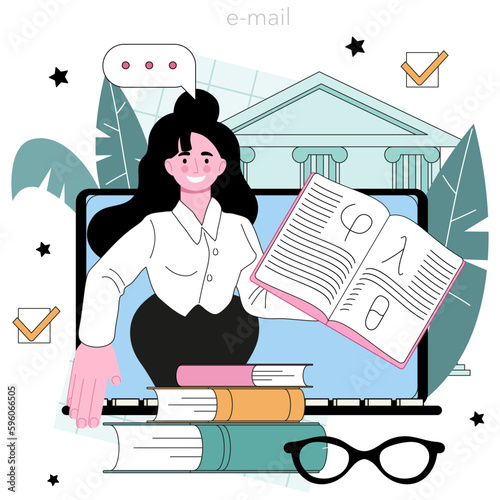 Rhetoric school class online service or platform. Students training
