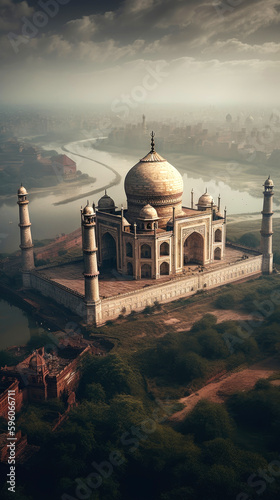 Taj Mahal. Breathtaking travel destination place. Generative AI