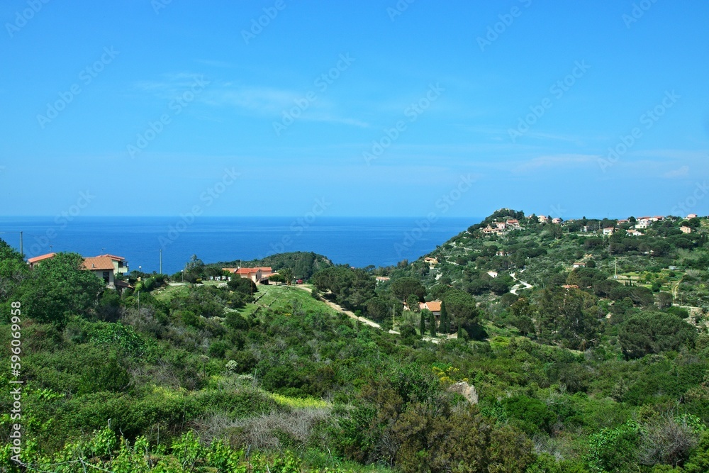 Italy-view from Colle D´orano on the island of Elba