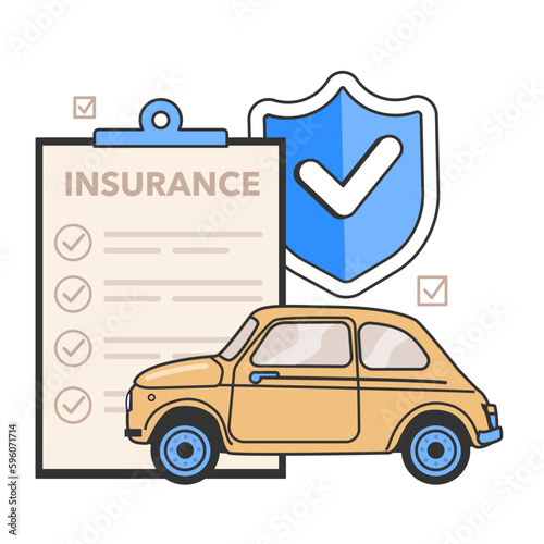 Car insurance concept. Idea of security and protection of property