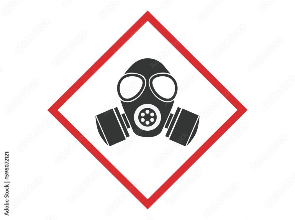 Isolated Gas Mask Inside a Red Rhombus.
Isolated Gas Mask Inside a Red Rhombus.