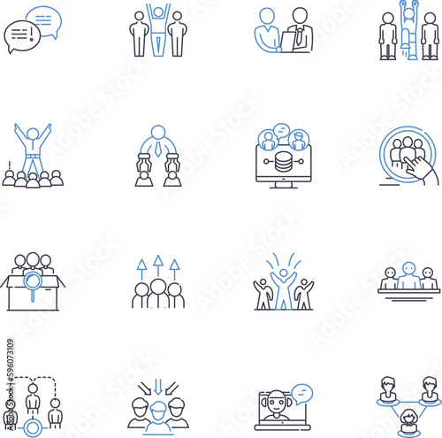 Time manager line icons collection. Schedule, Planner, Productivity, Efficiency, Timekeeping, Prioritization, Organization vector and linear illustration. Deadlines,Focus,Calendar outline signs set