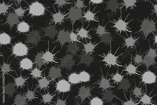 Monochrome Black White Blot Seamless Vector Background