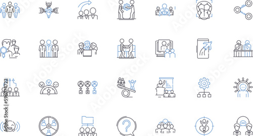 Commendation line icons collection. Praise, Tribute, Recognition, Applause, Honor, Approval, Commend vector and linear illustration. Kudos,Admiration,Approval outline signs set