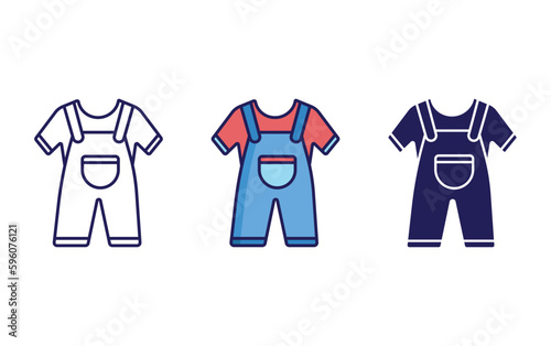 kids overalls dress icon