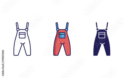 kids overalls dress icon