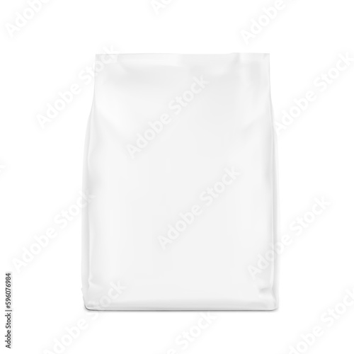 High realistic vertical bag mockup. Vector illustration isolated on white background. Ready for use in presentation, promo, advertising and more. EPS10.	