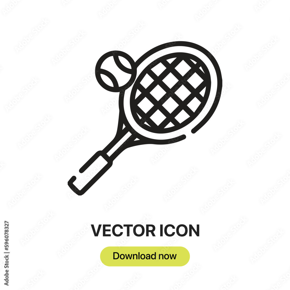Tennis icon vector. Linear style sign for mobile concept and web design. Tennis symbol illustration. Pixel vector graphics - Vector. Tennis icon vector. Linear style sign for mobile concept and web design. Tennis symbol illustration. Pixel vector graphics - Vector.