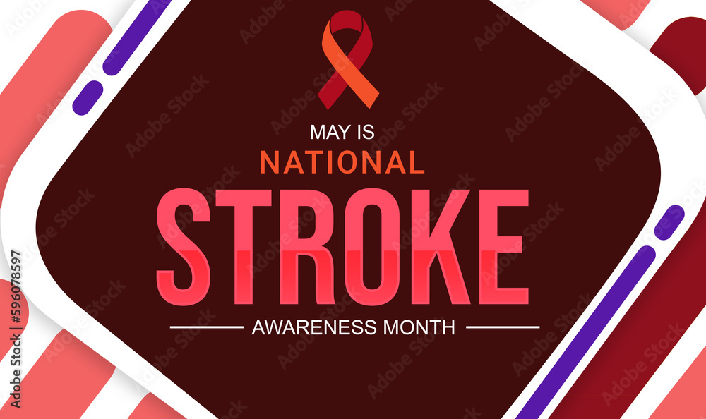 May is national stroke awareness month with colorful shapes designs and