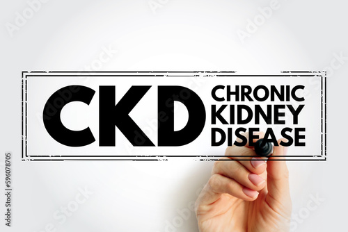 CKD Chronic Kidney Disease - gradual loss of kidney function over a period of months to years, acronym text stamp