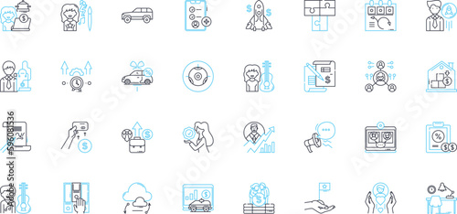 Operative linear icons set. Stealthy, Lethal, Covert, Tactical, Skilled, Resourceful, Efficient line vector and concept signs. Dangerous,Dynamic,Trained outline illustrations