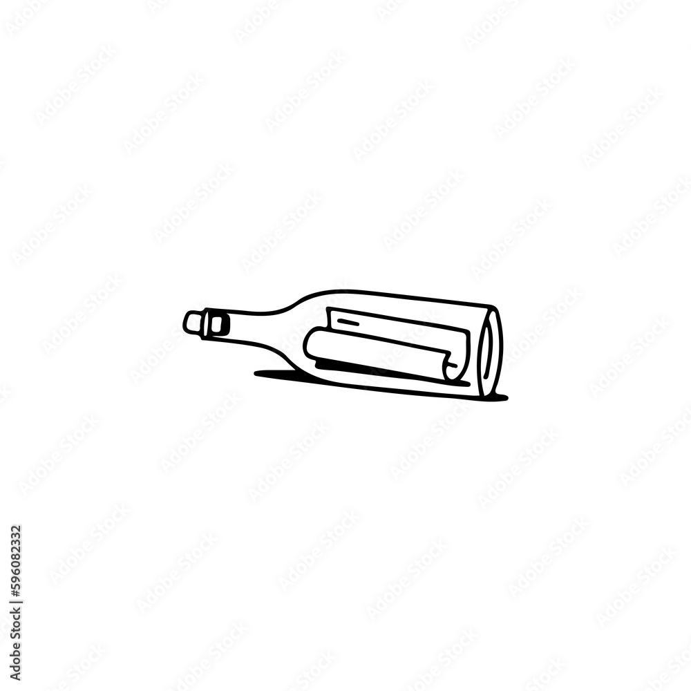 vector illustration of a letter in a bottle vector illustration of a letter in a bottle