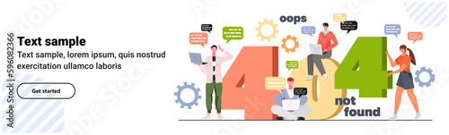 404 Error Page or File not found. System updates, uploading, operation, computing, installation programs, system maintenance. Suitable for web landing page, mobile app, banner template, presentation.