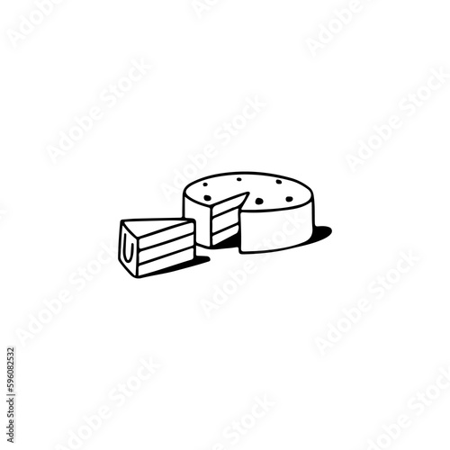 Cheese concept doodle illustration vector