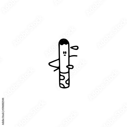 cute cigarette doodle illustration vector