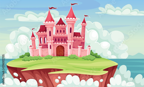 Magic castle on island
