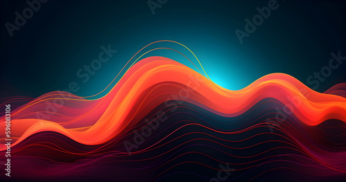 Abstract 3D Background wave background curve technology IA générative
