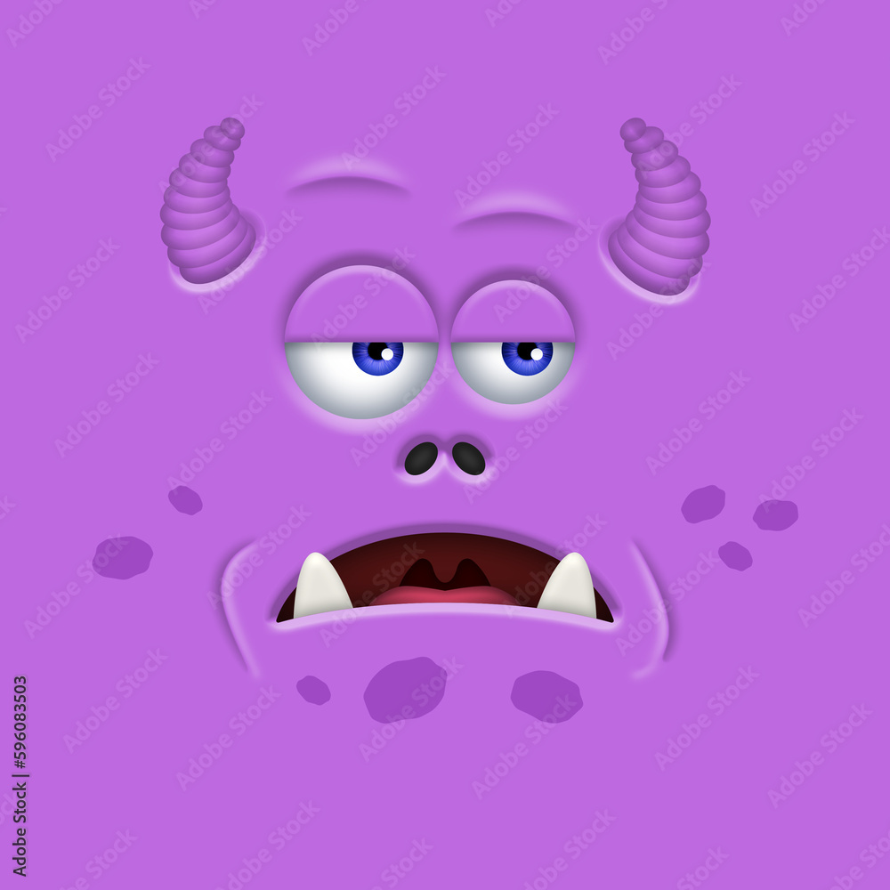 Funny Purple Monster Face.