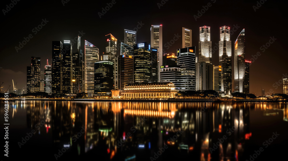 Singapore. Breathtaking travel destination place. Generative AI Singapore. Breathtaking travel destination place. Generative AI