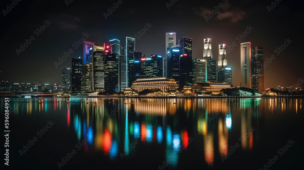 Fototapeta premium Singapore. Breathtaking travel destination place. Generative AI